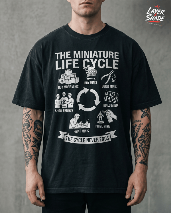 The Miniature Painter's Life Cycle Shirt Funny Tabletop Gaming & Mini Painting Tee