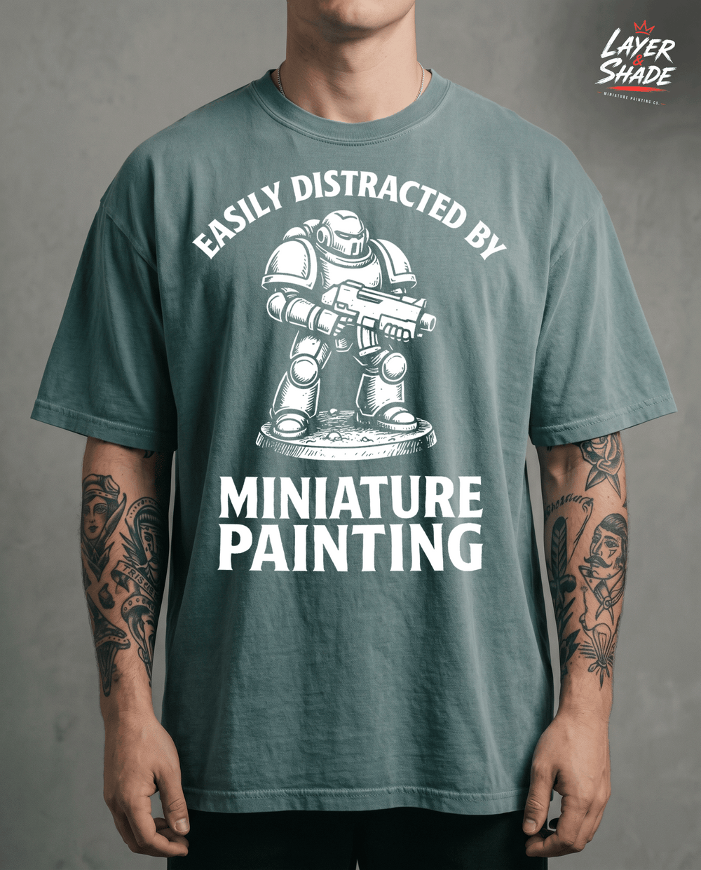 Easily Distracted By Miniature Painting T-Shirt | Funny Tabletop Hobby Tee | Mini Painter Gift
