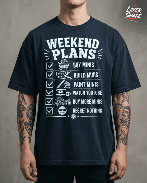 Weekend Plans Miniature Painting Checklist T-Shirt | Funny Tabletop Gamer Tee | Mini Painter Gift