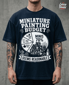 Miniature Painting Budget Shirt, Funny Mini Painter Gift, Pie Chart Tee, Tabletop Wargaming Tee — view 5