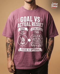 Goal vs Actual Result Shirt, Funny Miniature Painting Gift, Paint One Mini Bought 12 More, Tabletop Wargaming Tee — view 3