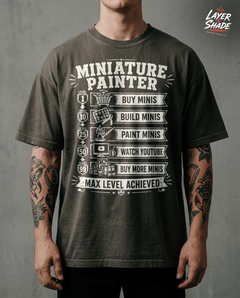 Miniature Painter Level Up T-Shirt | Funny Tabletop RPG Tee | Max Level Mini Painter Gift — view 1