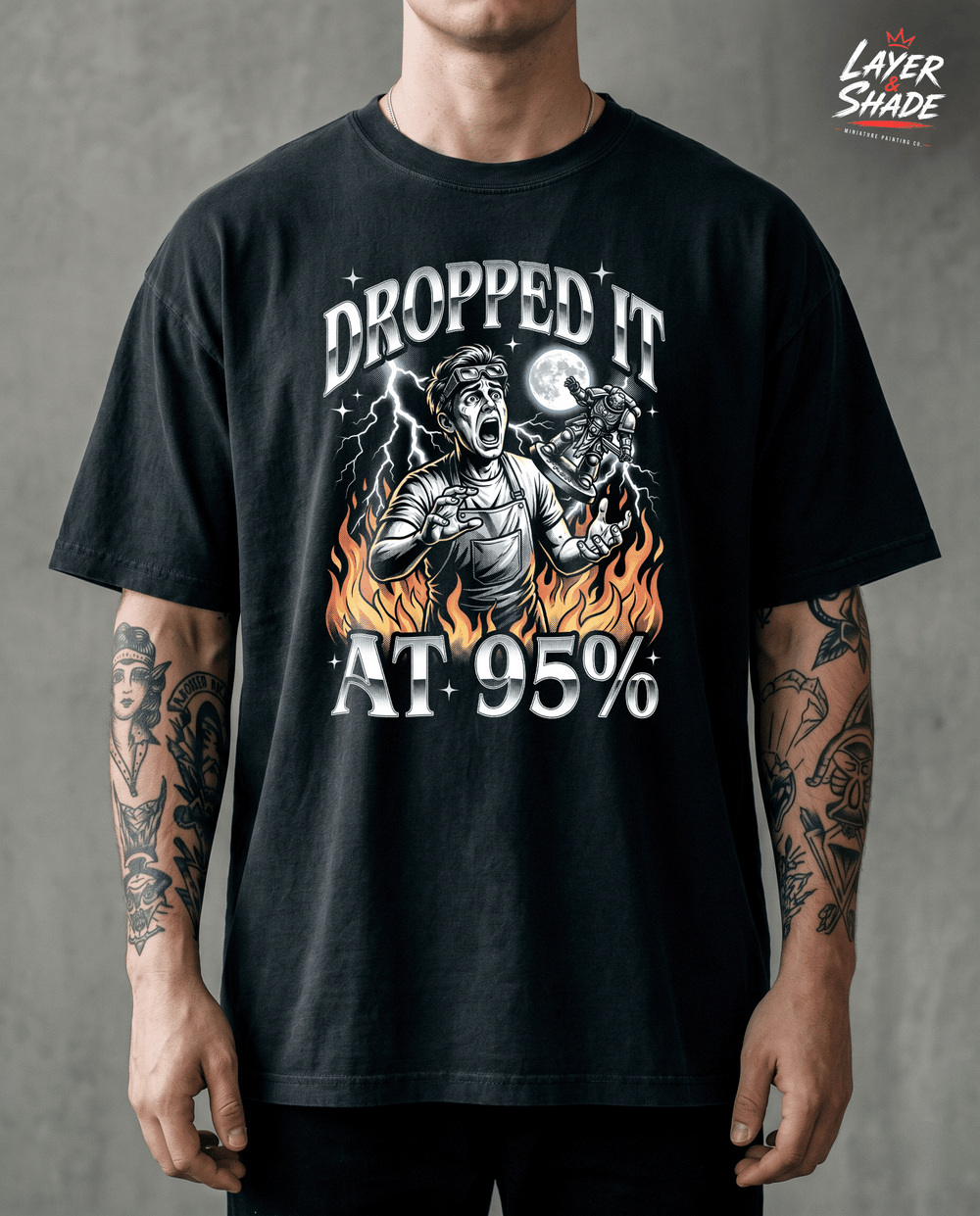 Miniature Painting Shirt Dropped It At 95% Paint Tabletop Gamer