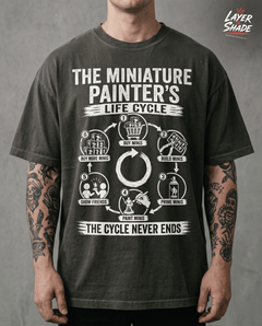 The Miniature Painter's Life Cycle Shirt  Funny Tabletop Gaming & Mini Painting Tee — view 5