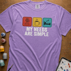 Gift t-shirt for Warhammer miniature painters with retro coffee, minis and sleep icons — view 6